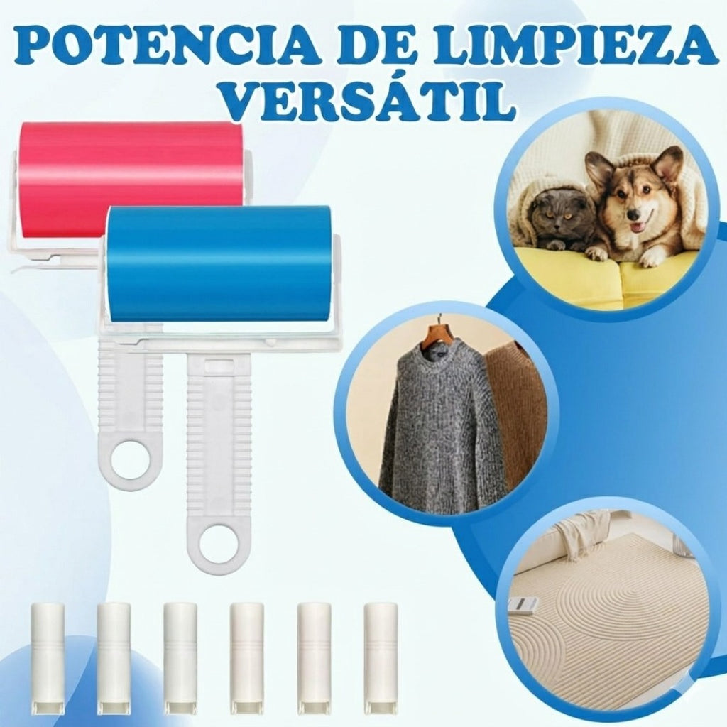 Rodillo adhesivo removedor de pelo portátil